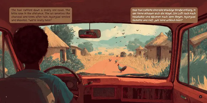 Nyunyuzi driving down the hills of Bududa